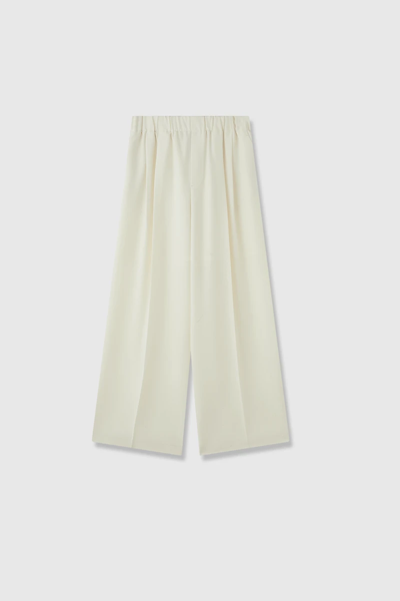 Fine Wool Stretch Waist Trousers