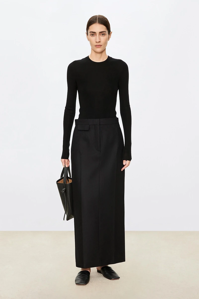 Flannel Wool Classic Long Skirt