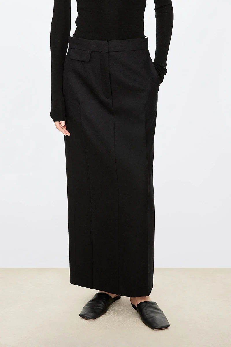 Flannel Wool Classic Long Skirt