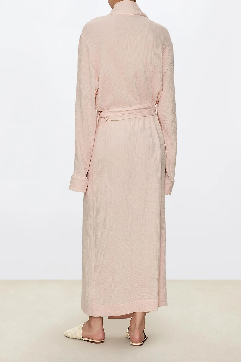Fluffy & Comfortable Double-Layer Cotton Gauze Long Robe