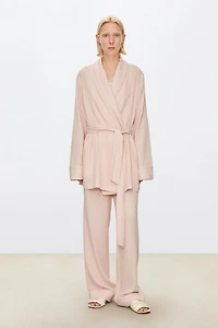 Fluffy & Comfortable Double-Layer Cotton Gauze Short Robe