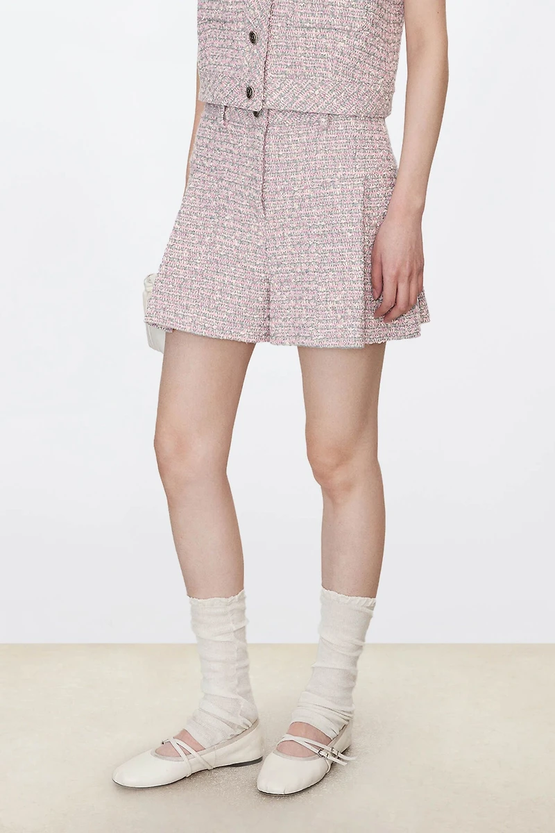 Italian Tweed Pleated Skirt Pants