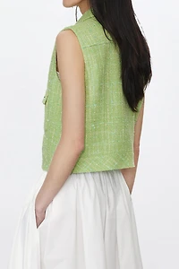 French LESAGE Tweed Collar T-Shirt Vest