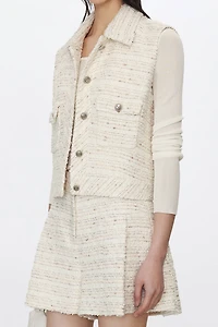 French LESAGE Tweed Collar Vest