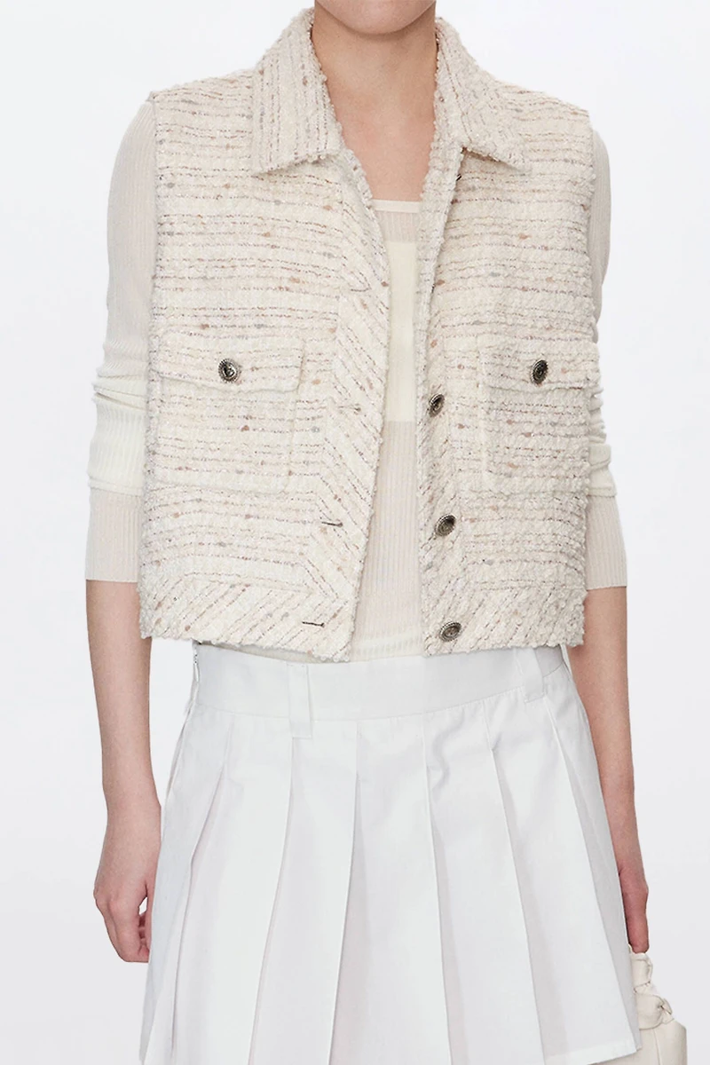 French LESAGE Tweed Collar Vest