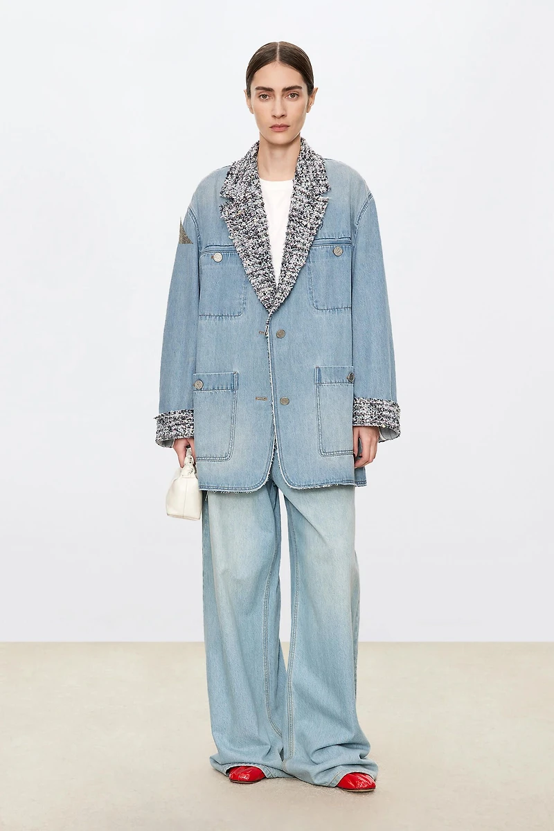 French LESAGE Tweed & Cotton Hybrid Jacket
