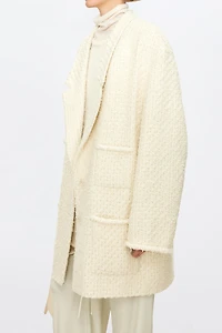 French Wool Tweed Suit Coat Creamy
