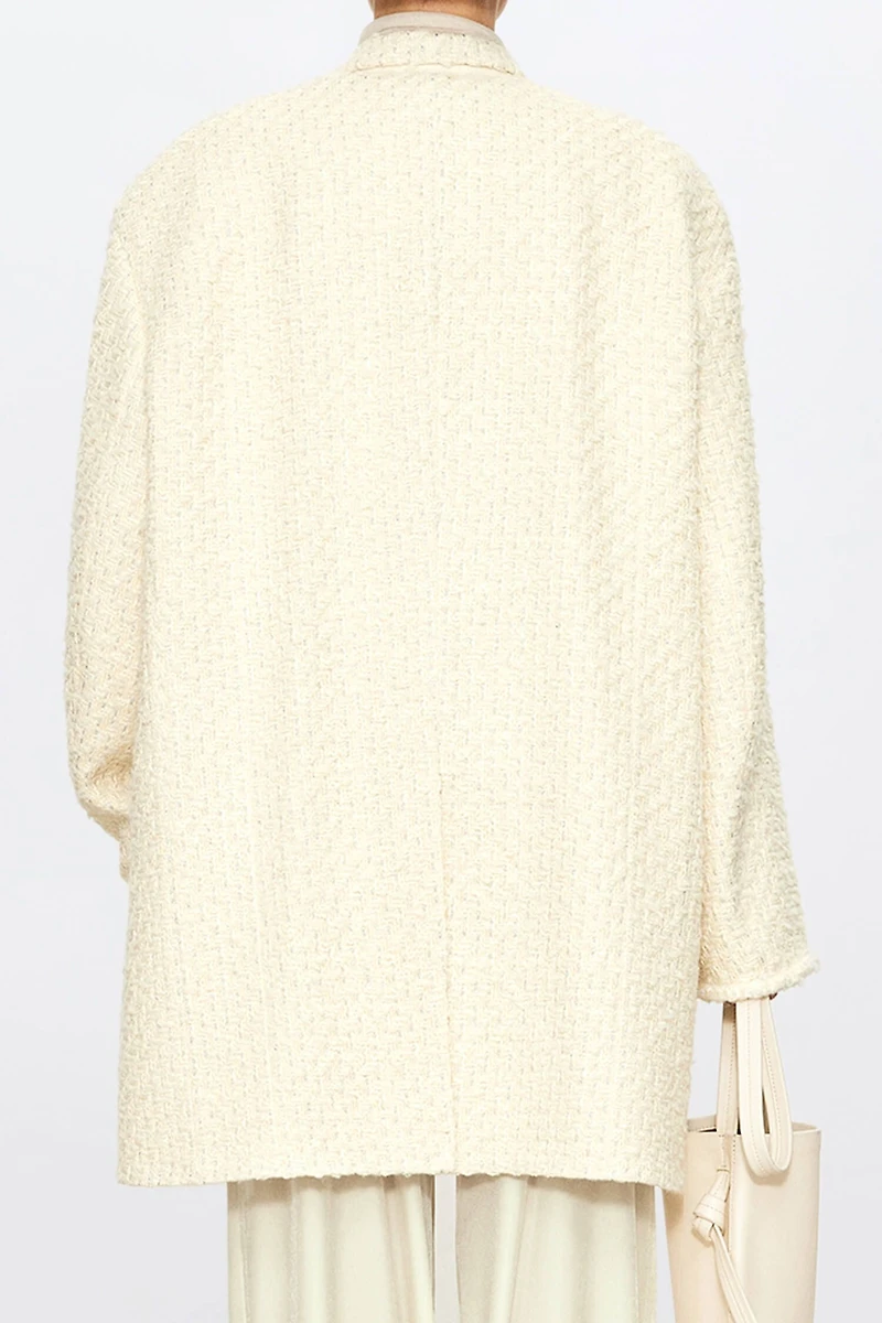 French Wool Tweed Suit Coat Creamy