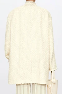 French Wool Tweed Suit Coat Creamy