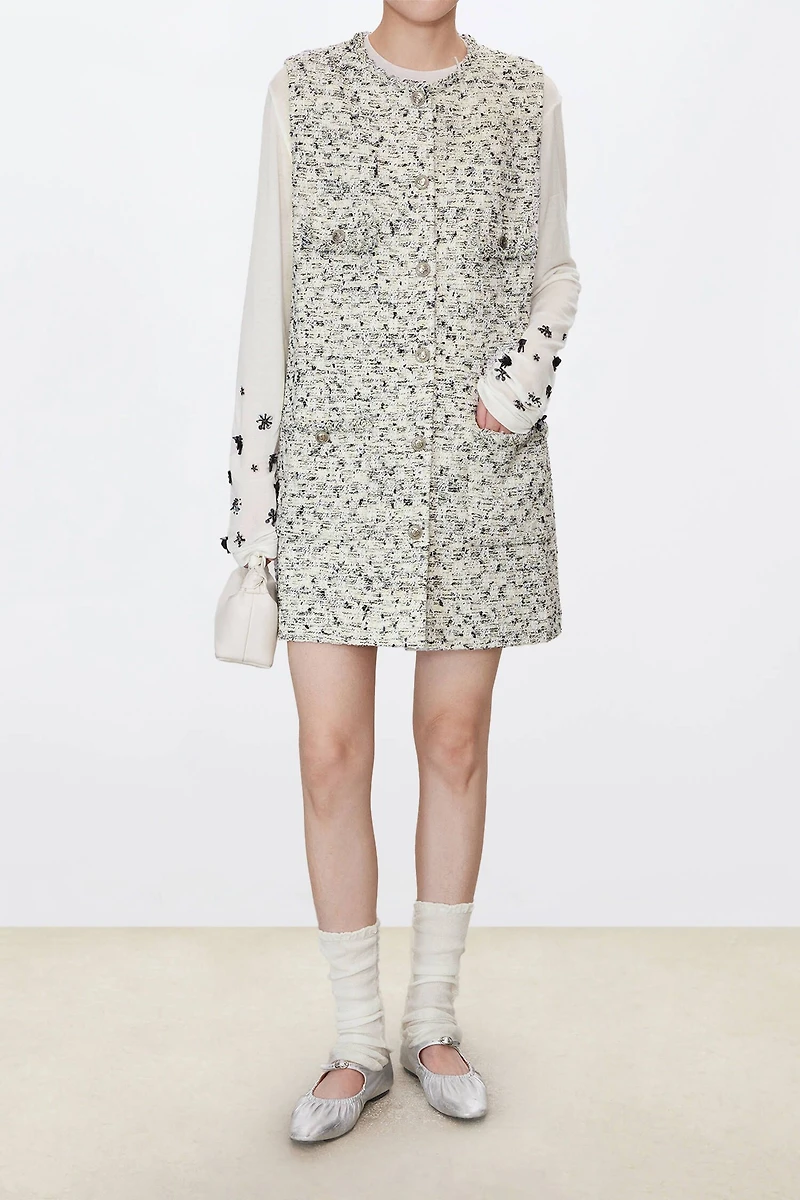 French LESAGE Tweed Vest Style Sleeveless Dress