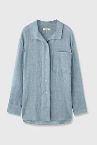 Full Linen Notched Collar Shirt