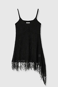 Hand-Crocheted Fringe Linen Cotton Lyocell Cami