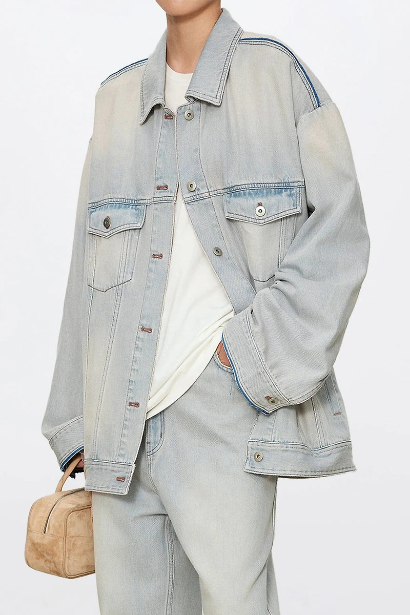 Hand-Frayed Denim Jacket