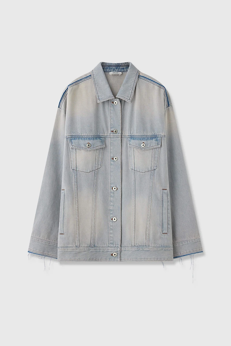 Hand-Frayed Denim Jacket