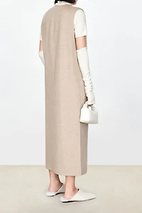 Handmade Wool & Cashmere Double-Faced Collarless Vest