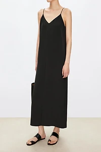 Heavy Crepe Silk V-Neck Slip Dress