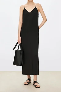 Heavy Crepe Silk V-Neck Slip Dress