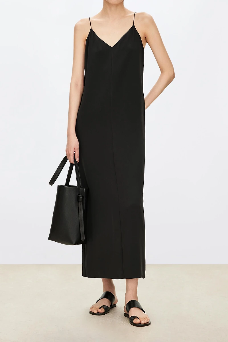 Heavy Crepe Silk V-Neck Slip Dress