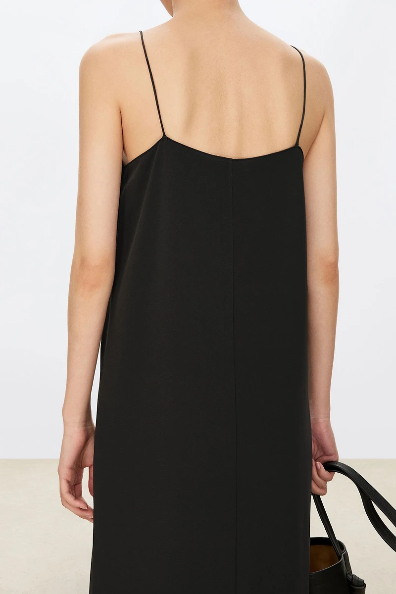 Heavy Crepe Silk V-Neck Slip Dress