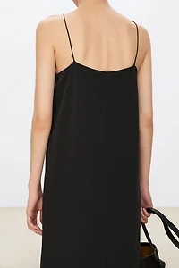 Heavy Crepe Silk V-Neck Slip Dress