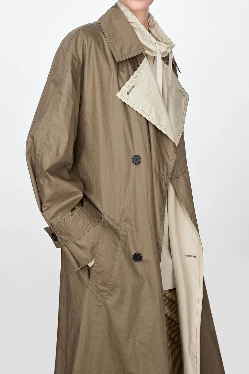 High-count Cotton Double-Sided Wearable Long Trench Coat