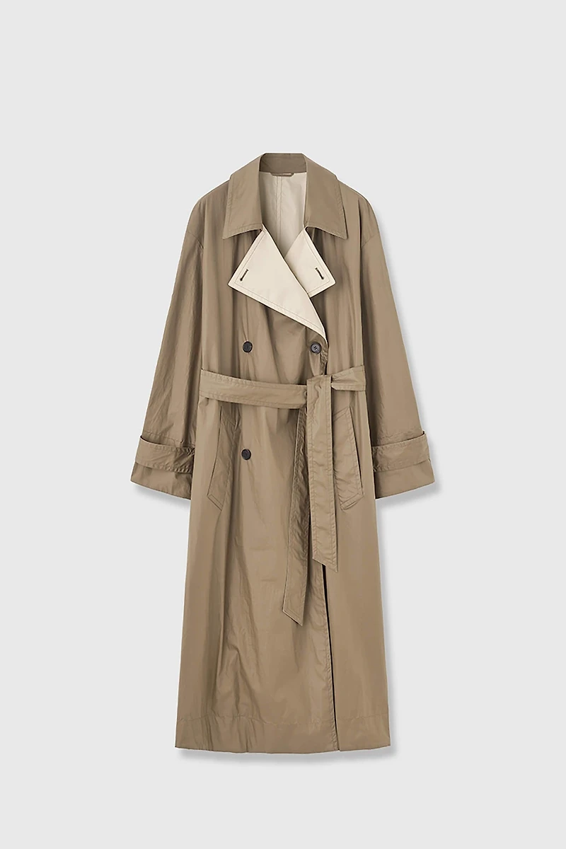 High-count Cotton Double-Sided Wearable Long Trench Coat