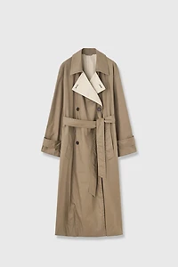 High-count Cotton Double-Sided Wearable Long Trench Coat