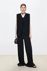 High-Density Pleated Silk Pants