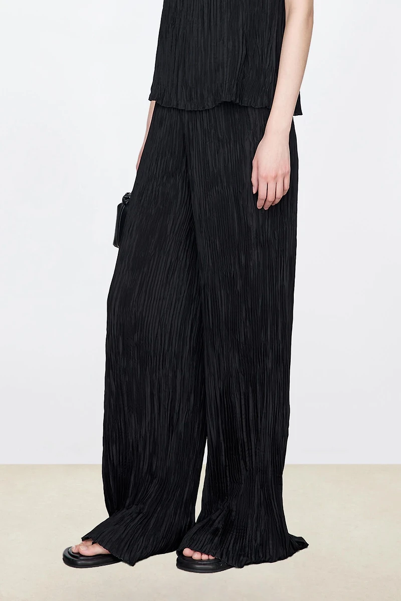 High-Density Pleated Silk Pants