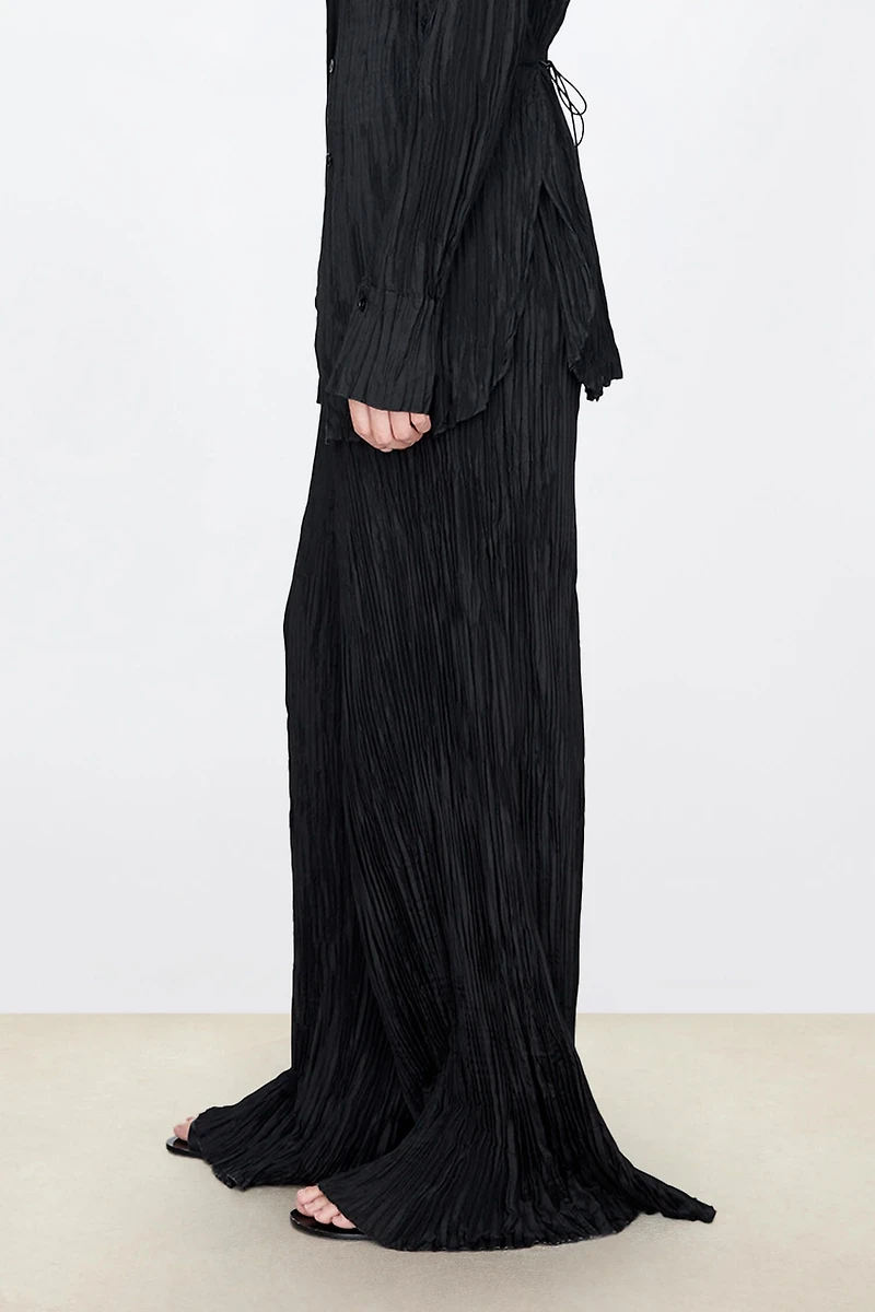 High-Density Pleated Silk Pants