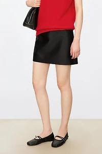 High-Density Silk and Wool Mini Skirt