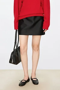 High-Density Silk and Wool Mini Skirt
