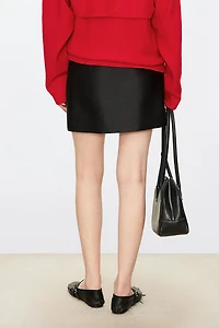 High-Density Silk and Wool Mini Skirt
