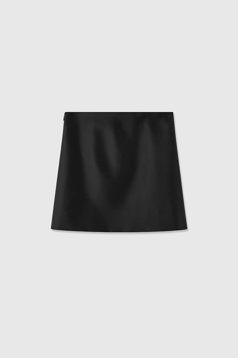 High-Density Silk and Wool Mini Skirt