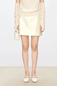 High-Density Silk & Wool Mini Skirt