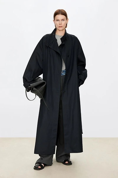 High-Density SUPIMA Cotton Double-Breasted Trench Coat