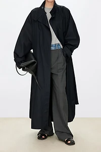 High-Density SUPIMA Cotton Double-Breasted Trench Coat