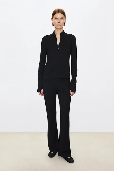High-Waist Acetate Air Layer Flared Pants