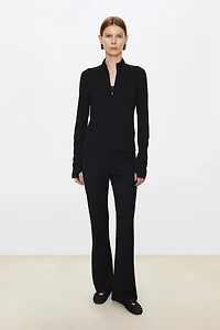 High-Waist Acetate Air Layer Flared Pants