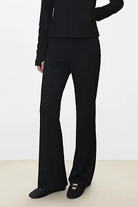 High-Waist Acetate Air Layer Flared Pants