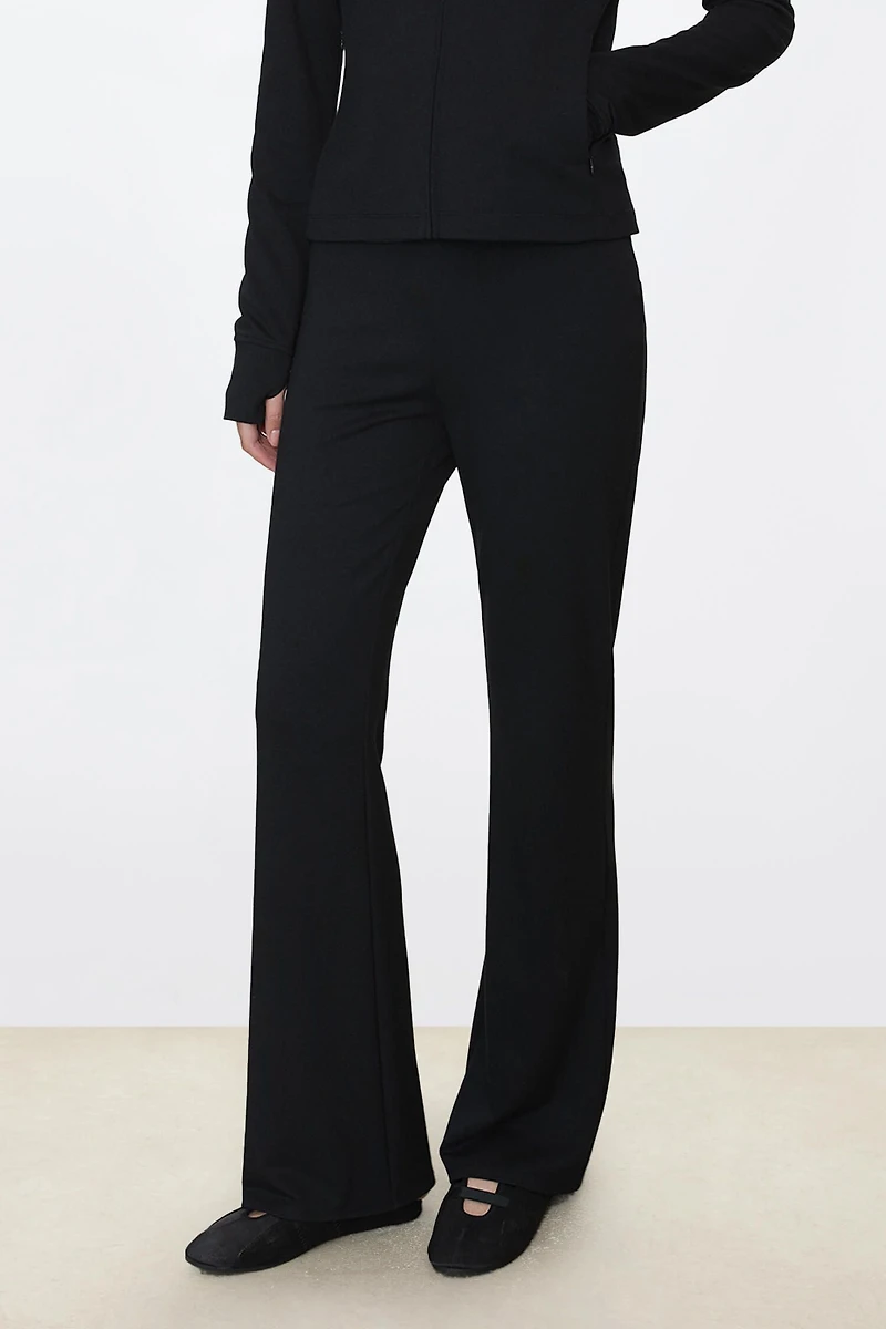 High-Waist Acetate Air Layer Flared Pants