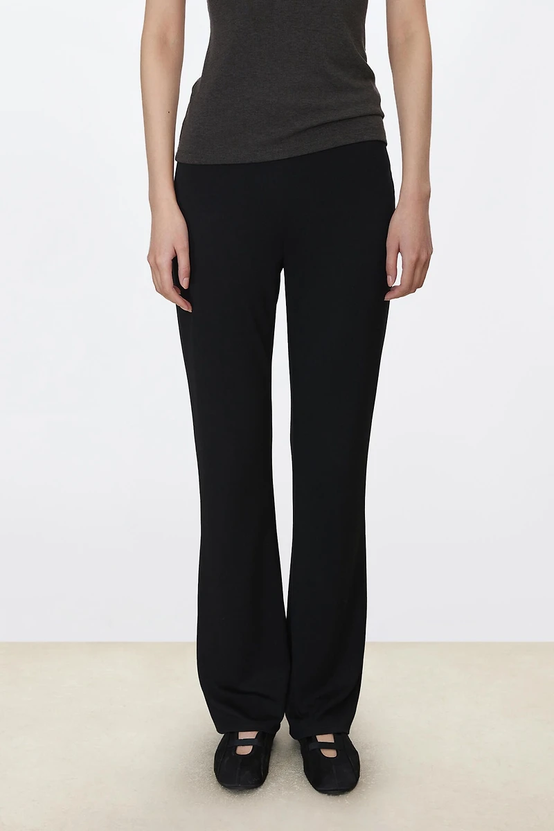 High-Waist Acetate Air Layer Flared Pants