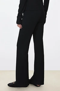 High-Waist Acetate Air Layer Flared Pants
