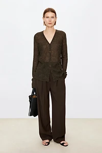 High-Waisted Tapered Wide-Leg Pants