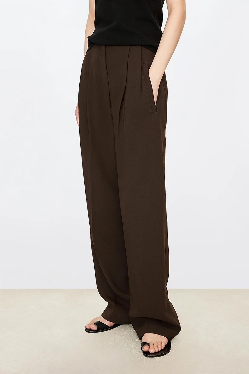 High-Waisted Tapered Wide-Leg Pants