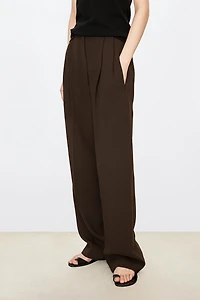 High-Waisted Tapered Wide-Leg Pants