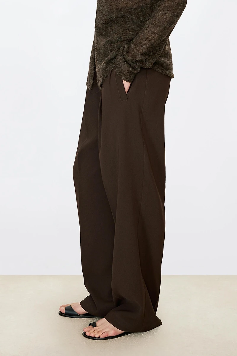 High-Waisted Tapered Wide-Leg Pants