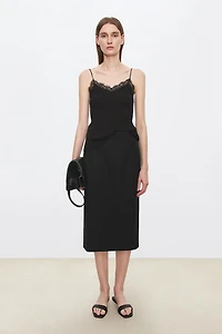 High-Waisted Straight Skirt