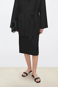 High-Waisted Straight Skirt