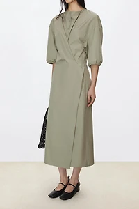 High Density SUPIMA Cotton Slanted Placket Dress